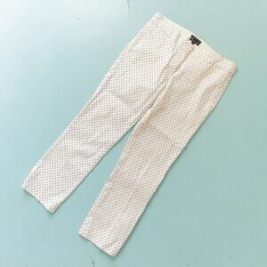 J Crew Campbell Micro Triangle Print White Ankle Pants Size 4